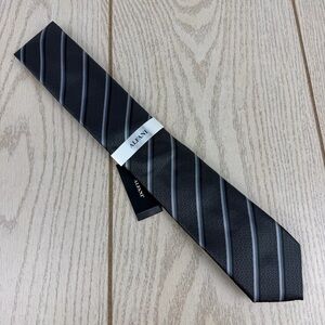 815 Alfani Men's Tie Vaughn Stripe 001 Black $55 Polyester